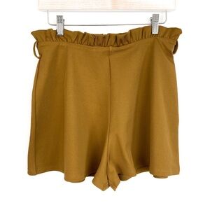 House of Harlow x Revolve‎ High Waisted Ruffle Waist Modern Chic Shorts, Camel M